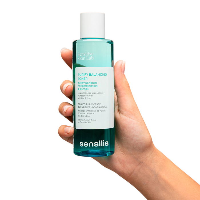Sensilis Purify Balancing Tonner Tonic Purifiant Équilibrant pour Peaux Mixtes et Grasses avec Zinc et Lin 200 ml