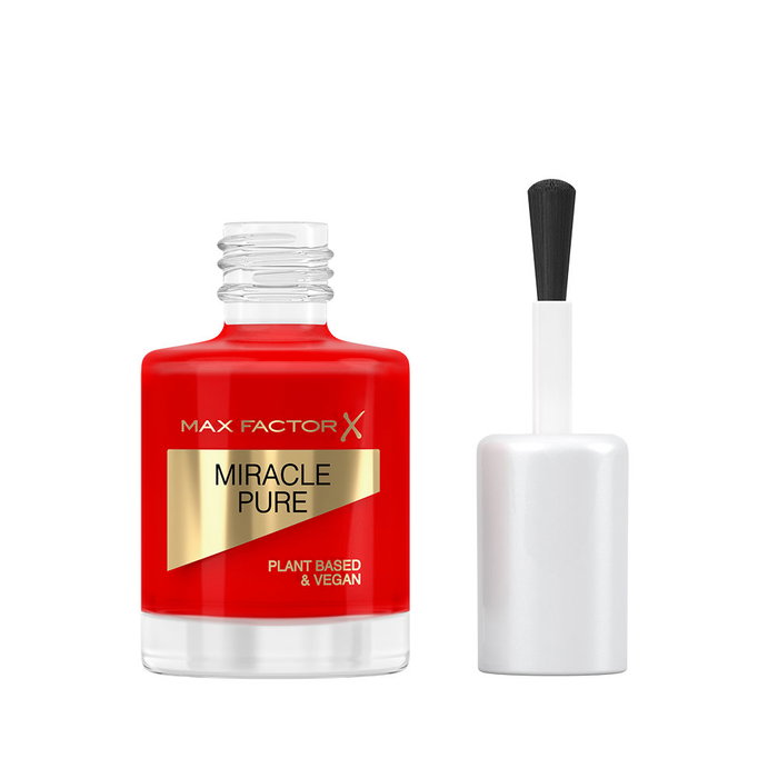 Max Factor MIRACLE PURE #305 Vernis à Ongles Vegan 12 ml - Scarlet Poppy, Brillant Éclatant, Enrichi en Vitamine E, Pour des Ongles Renforcés