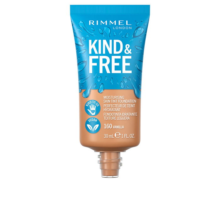 Rimmel London #160-vanilla Fond de teint teinté hydratant Kind & Free 30ml fini naturel Vitamine E Pro-Vitamine B5