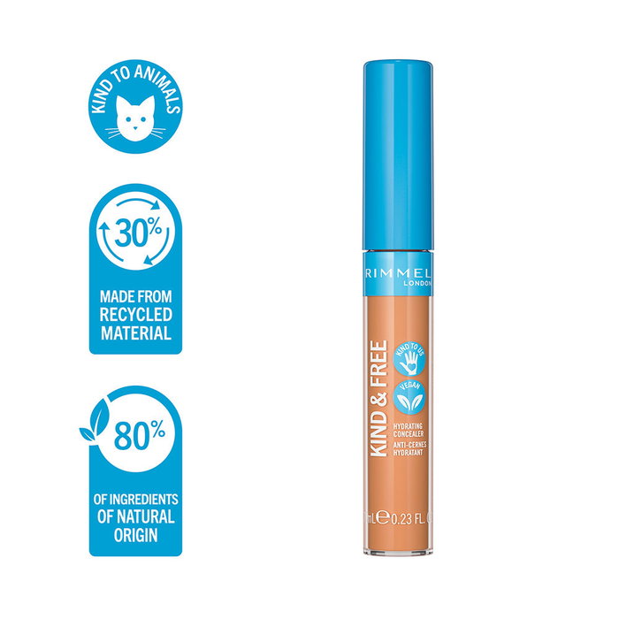 Rimmel London KIND & FREE Concealer #10-fair - Correcteur Hydratant Vegan 7 ml, Teinte Clair
