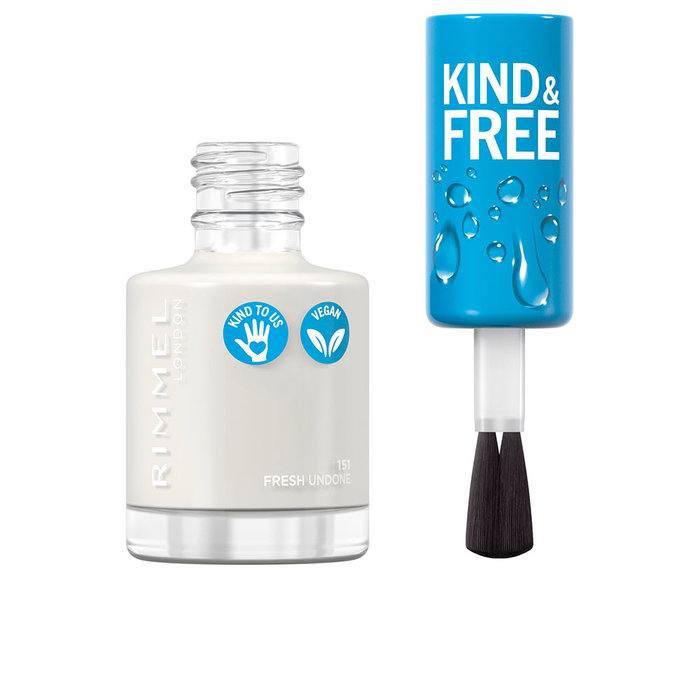 Rimmel London Vernis à ongles KIND & FREE #151-fresh undone, formule vegan, 8ml, 90% d'ingrédients d'origine naturelle