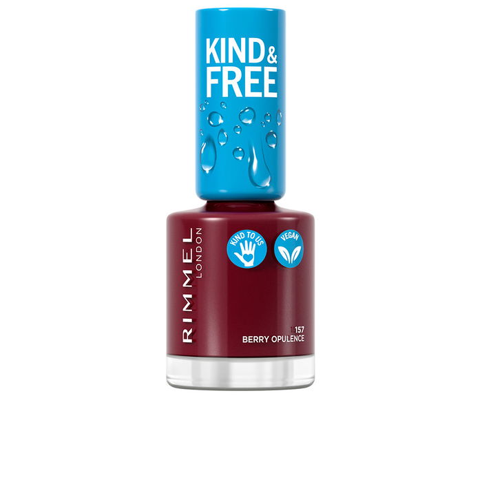 Rimmel London Vernis à Ongles Kind & Free #157-Berry Opulence Végétal Vegan Longue Tenue 8ml Rimmel London Vernis à Ongles Kind & Free #157-Berry Opulence Végétal Vegan Longue Tenue 8ml