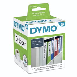 Dymo Étiquettes pour classeurs 59x190mm, 110 unités, Noir sur Blanc