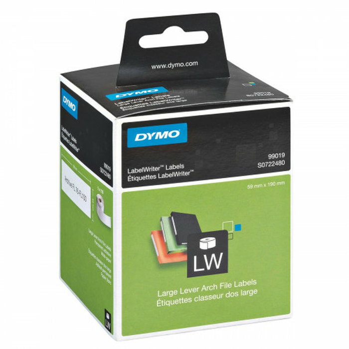 Dymo LabelWriter LAF Labels Large 99019 - Noir sur Blanc - 110 Étiquettes Dymo LabelWriter LAF Labels Large 99019 - Noir sur Blanc - 110 Étiquettes