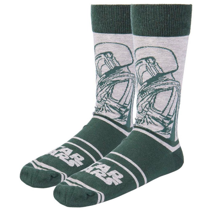 CERDÁ Set de 3 paires de chaussettes Star Wars The Mandalorian - Taille 36-41 - Composition : 86% coton, 12% polyamide, 2% élasthanne