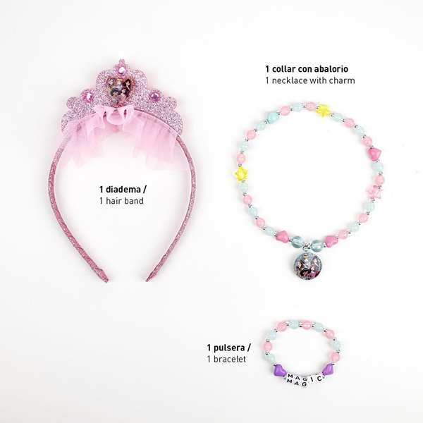 Cerdá - Pack de bijoux fantaisie 4 pièces princesse pour enfants - Dimensions : 12.5 x 15.0 x 1.0 cm