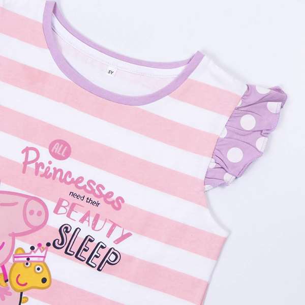 Cerdá Pyjama Court à Bretelles Peppa Pig pour Enfant 6 Ans - Single Jersey - Rose