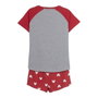 Pyjama D'Été Minnie Mouse Rouge Femme Gris S