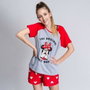 Pyjama D'Été Minnie Mouse Rouge Femme Gris S