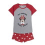 Pyjama D'Été Minnie Mouse Rouge Femme Gris S