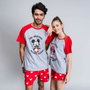 Pyjama D'Été Minnie Mouse Rouge Femme Gris S