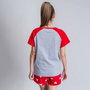Pyjama D'Été Minnie Mouse Rouge Femme Gris S