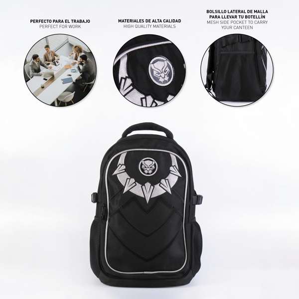 Mochila Avengers Black Panther, sac à dos technique et casual 31 x 47 x 24 cm, polyester