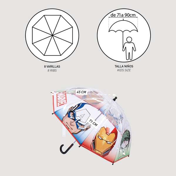 Cerdá Parapluie Manuel à Bulle Avengers Rouge