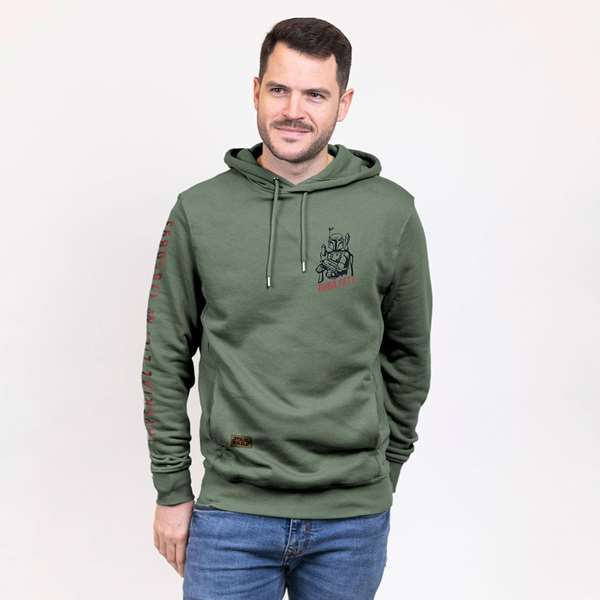 Star Wars Sweat-shirt à capuche coton brushed The Mandalorian adulte - Vert foncé - Taille S Star Wars Sweat-shirt à capuche coton brushed The Mandalorian adulte - Vert foncé - Taille S