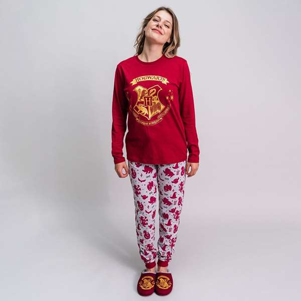 Harry Potter Pyjama Long Adulte Homme ou Femme Single Jersey, Taille S, Couleur Rouge Foncé Harry Potter Pyjama Long Adulte Homme ou Femme Single Jersey, Taille S, Couleur Rouge Foncé