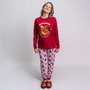 Harry Potter Pyjama Long Adulte Homme ou Femme Single Jersey, Taille S, Couleur Rouge Foncé