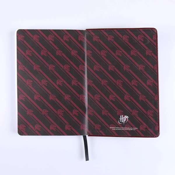Cerdà - Carnet Premium Harry Potter Gryffindor A5 - Couverture Rigide en Cuir Synthétique (PU) - Rouge - Édition Collector