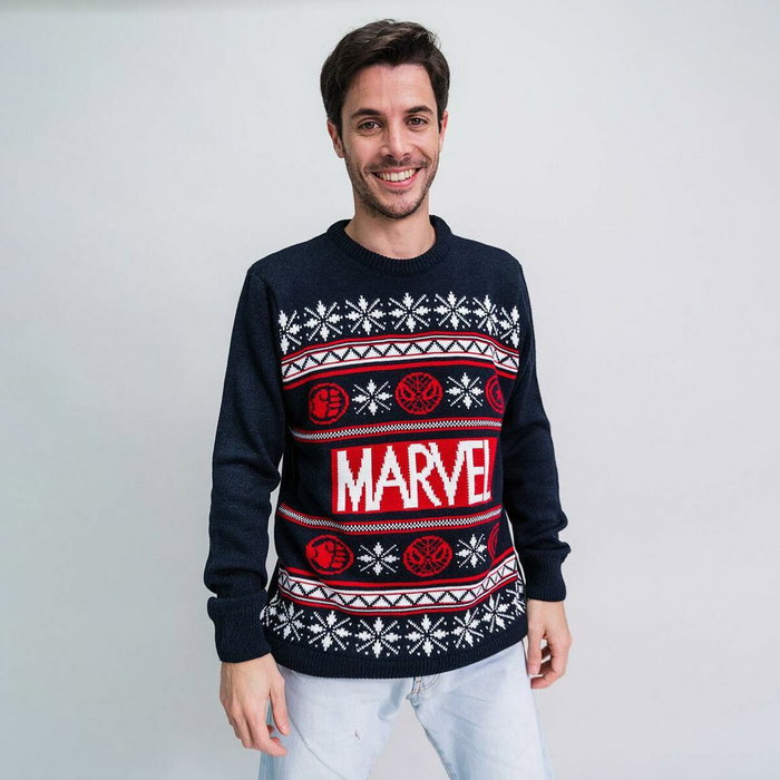 Pull unisex Marvel Bleu foncé Pull unisex Marvel Bleu foncé
