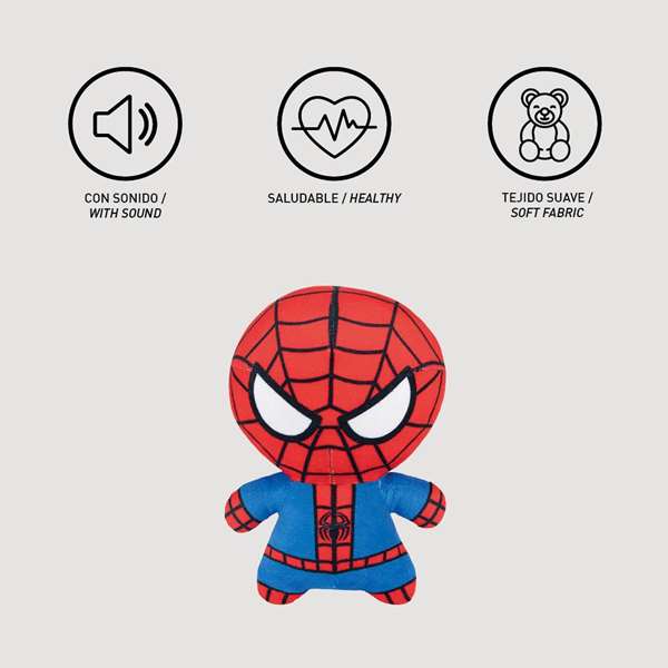 Cerdá - Peluche Spiderman pour chien, jouet en peluche rouge, dimensions 13 x 15 x 21 cm