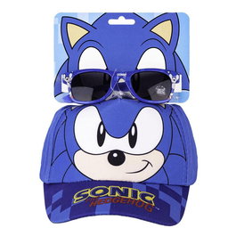 Cerdà Sonic - Gorra y gafas de sol - Casquette et lunettes de soleil Sonic - Pour enfants 3-8 ans - Taille 53 cm - Bleu