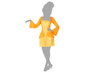 Disfraz Cortesana - Déguisement femme adulte historique époque, costume courtisane jaune en polyester, tailles M-L, pour fête carnaval ou événement