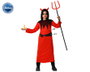 Demonia Costume Déguisement Enfant Garçon Thème Démon Halloween Tunique avec Capuche Rouge Taille 10-12 Ans