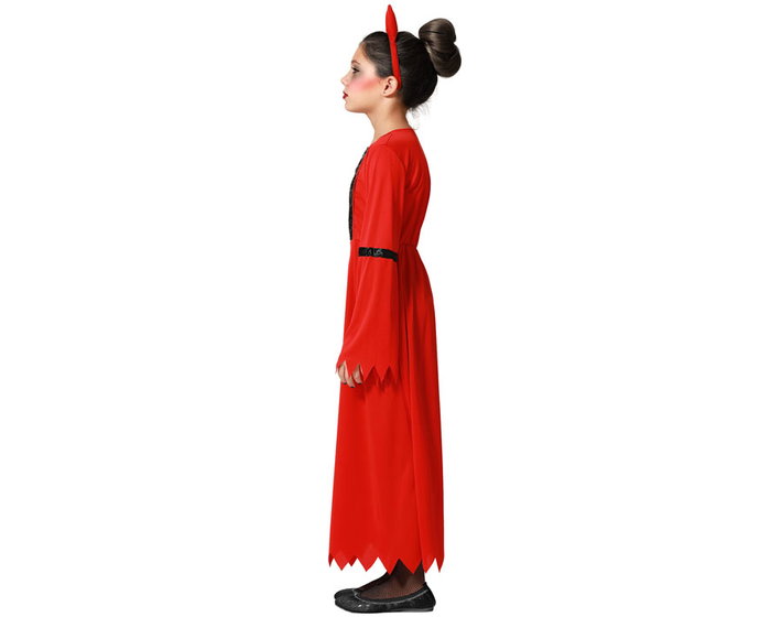 Déguisement Démoniaque pour Fille - Costume Halloween Rouge avec Robe et Diadème Cornes - Taille Enfant 10-12 Ans - Polyester Déguisement Démoniaque pour Fille - Costume Halloween Rouge avec Robe et Diadème Cornes - Taille Enfant 10-12 Ans - Polyester