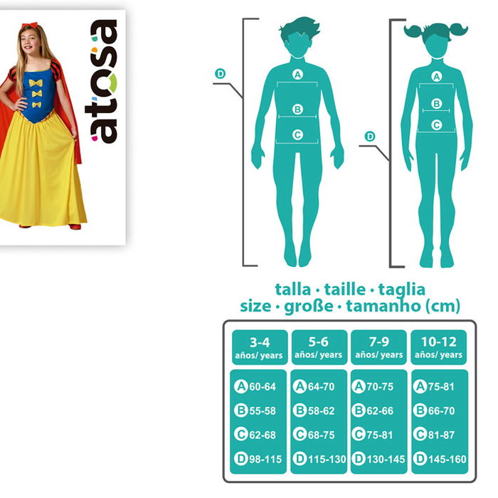 Déguisement Princesse de Conte pour Enfant Fille, Robe et Cape 10-12 Ans