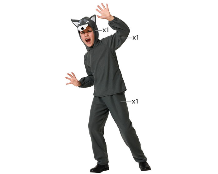 Th3 Party Déguisement Loup Gris pour Enfants (7-9 Ans) Th3 Party Déguisement Loup Gris pour Enfants (7-9 Ans)