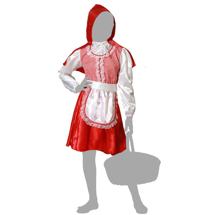 Déguisement Caperucita Roja Fille, Enfant, 10-12 Ans, Rouge, Composé de Cape, Chemise, Tablier et Jupe, Polyester, Thématique Fantaisie