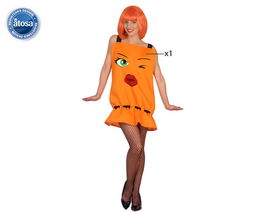 Déguisement Bottle de Butane pour Femme Adulte Taille M-L - Robe de Fête en Polyester Orange