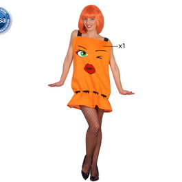 Déguisement Bottle de Butane pour Femme Adulte Taille M-L - Robe de Fête en Polyester Orange