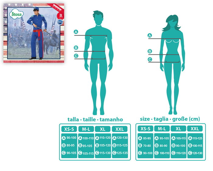 Smiffys Déguisement Adulte Soldat Sergent Homme Costume 4 Pièces Taille XL Azul Original
