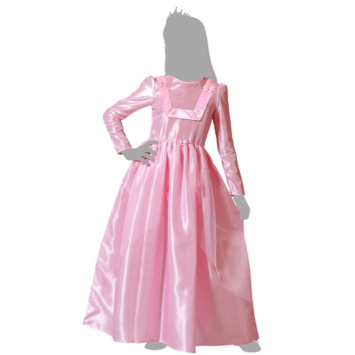 Déguisement Princesse Rose avec Motifs Papillons pour Fille Enfant - 5-6 Ans - Costume de Fête 2 Pièces en Polyester