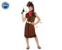 Disfraz Vaquera - Déguisement de cow-girl fille marron 3-4 ans en polyester - Ensemble 3 pièces (vestido, cinturón, pañuelo) - Thème Far West