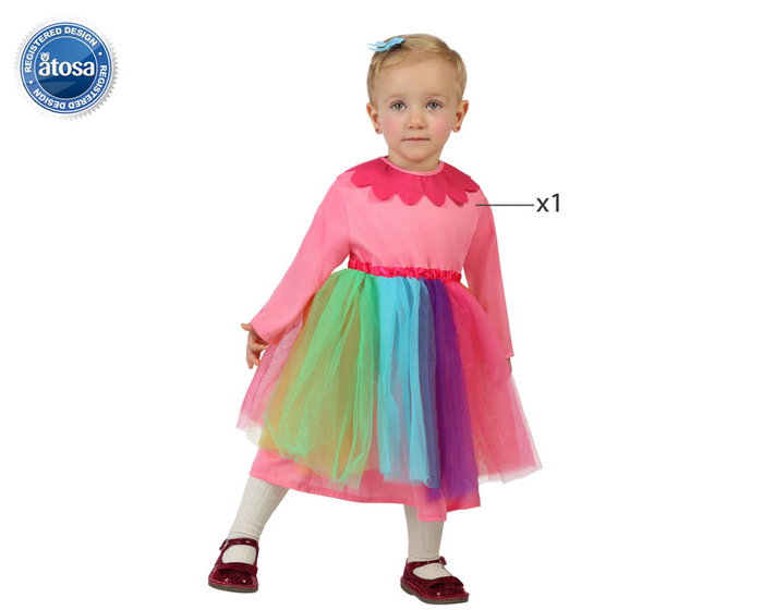 Disfraz Payasa - Déguisement de Clown Bébé Fille Rose - Taille 6-12 Mois - 1 Pièce (Robe) - Polyester Disfraz Payasa - Déguisement de Clown Bébé Fille Rose - Taille 6-12 Mois - 1 Pièce (Robe) - Polyester