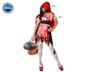 Déguisement Halloween femme adulte, déguisement Caperucita Roja Sangrienta (Petit Chaperon Rouge sanglant) - Taille XL, ensemble cape et robe multicolore en polyester