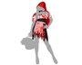 Déguisement Halloween femme adulte, déguisement Caperucita Roja Sangrienta (Petit Chaperon Rouge sanglant) - Taille XL, ensemble cape et robe multicolore en polyester