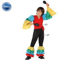 Déguisement Rumbero Enfant Multicolor 5-6 Ans - Ensemble Pantalon et Chemise de Fiesta Thème Danse et Musique