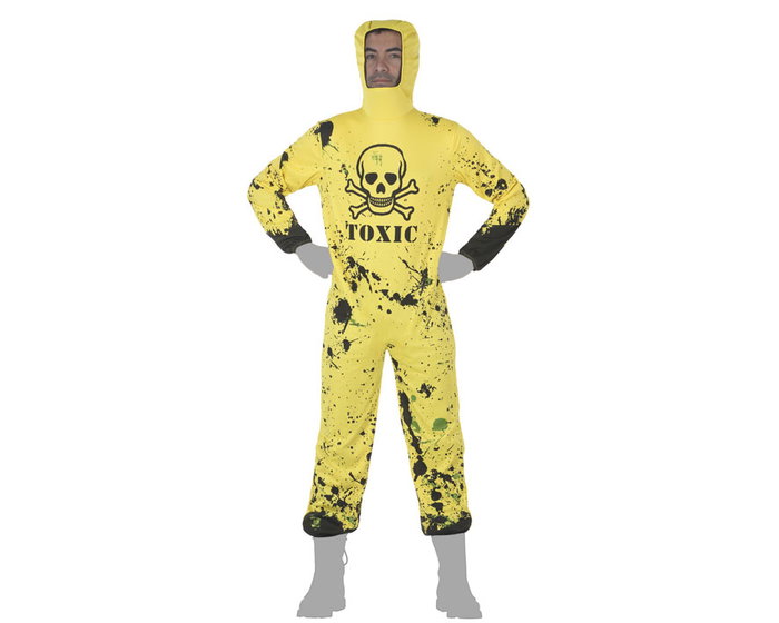 Déguisement Halloween Homme Adulte de Singe Épidémie, Taille M-L, Jaune, en Polyester
