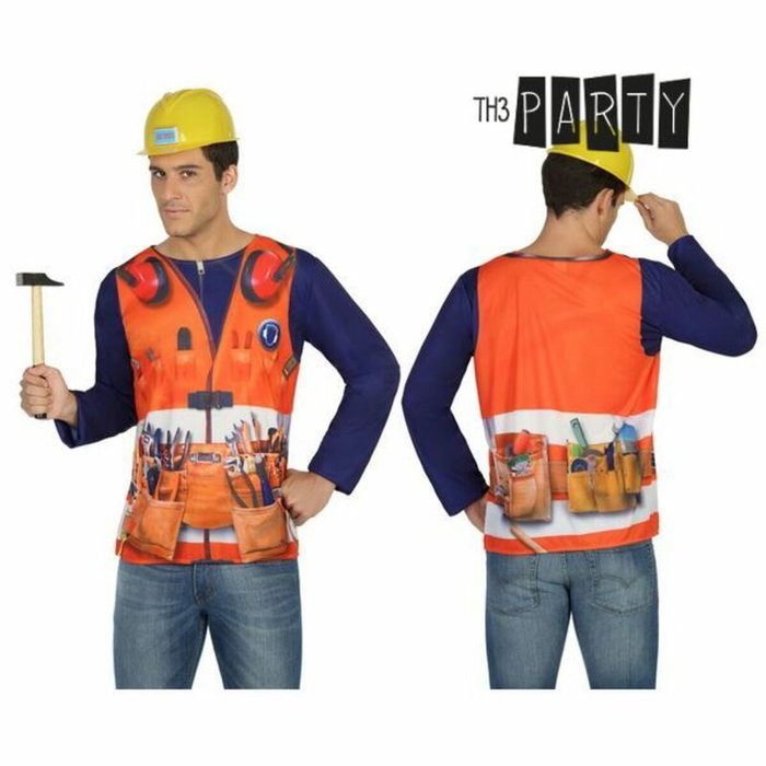 Atosa T-shirt de Maçon Adulte Homme avec Impression 3D - Orange - Taille M-L