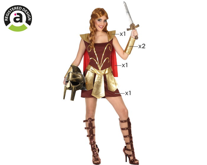 Atosa Déguisement Gladiatrice Femme Adulte Marron Atosa Déguisement Gladiatrice Femme Adulte Marron