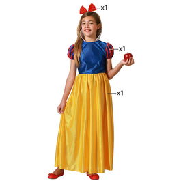 Déguisement Princesse de Conte Jaune Fille Enfant 5-6 Ans - 3 Pièces (Diadème, Top, Jupe) en Polyester pour Carnaval ou Fête