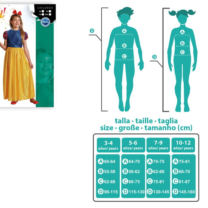 Déguisement Princesse de Conte Jaune Fille Enfant 5-6 Ans - 3 Pièces (Diadème, Top, Jupe) en Polyester pour Carnaval ou Fête