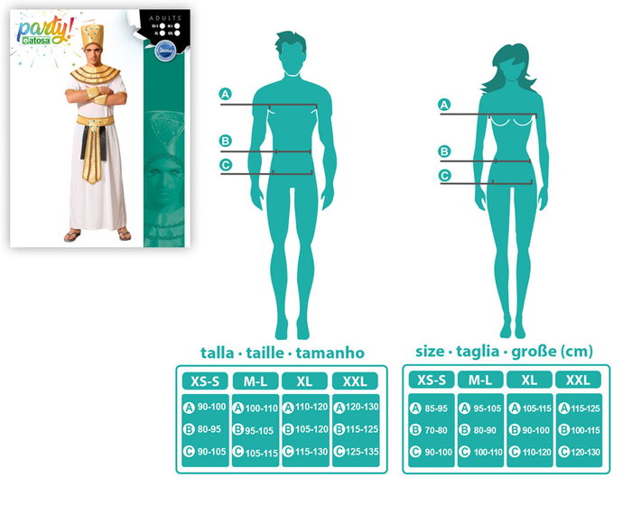 Disfraz - Déguisement Adulte Hombre Égyptien Pharaon Blanc en Polyester pour Carnaval ou Fête - Taille XS-S - Comprend Tunique, Tocado, Ceinture et Bracelets Disfraz - Déguisement Adulte Hombre Égyptien Pharaon Blanc en Polyester pour Carnaval ou Fête - Taille XS-S - Comprend Tunique, Tocado, Ceinture et Bracelets