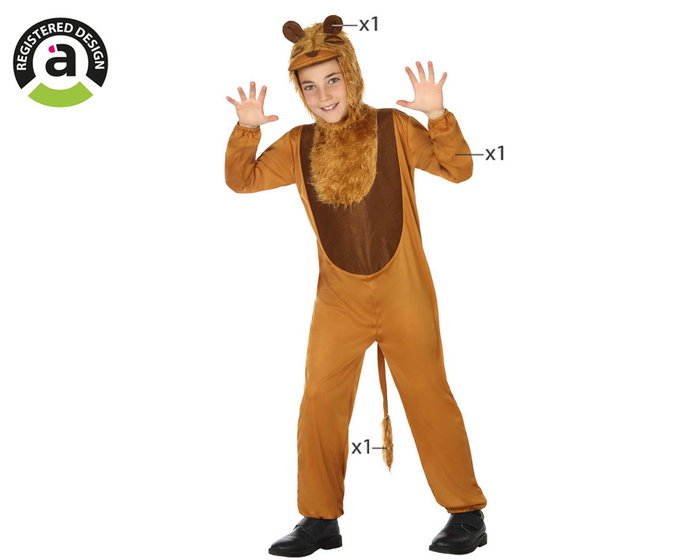 Disfraz Leon Costume Déguisement Lion pour Enfant Unisex 3-4 Ans - 3 Pièces (Mono, Queue, Capuche) Disfraz Leon Costume Déguisement Lion pour Enfant Unisex 3-4 Ans - 3 Pièces (Mono, Queue, Capuche)