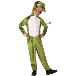 Déguisement Cocodrilo Enfant Unisex - Costume Complet Vert Crocodile avec Cagoule - Taille 7-9 Ans - Polyester - Fête Carnaval
