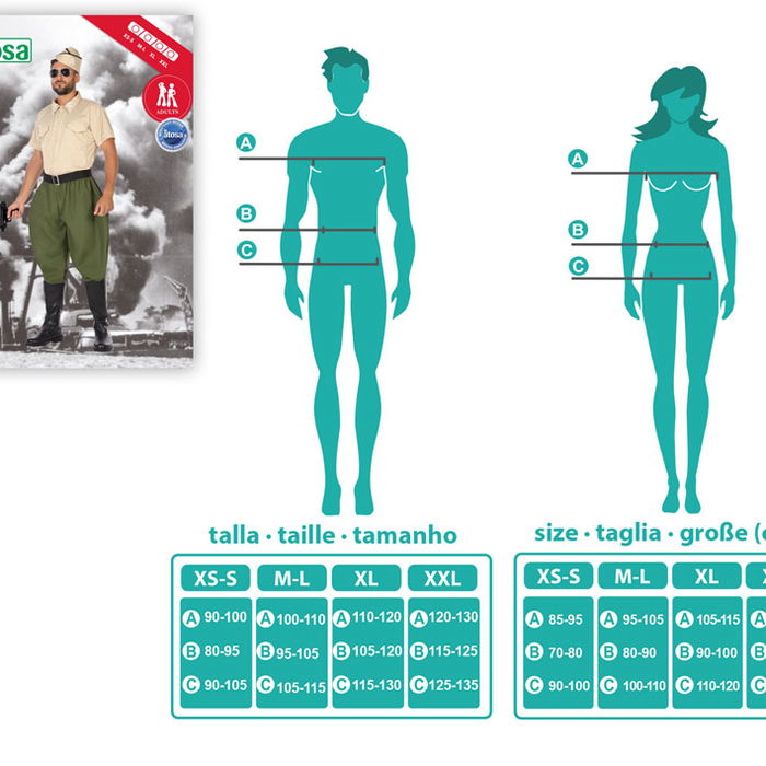 Déguisement Soldat Américain Adulte Homme, Complet 4 Pièces (Pantalon, Chemise, Casquette, Ceinture), Taille XL, Vert