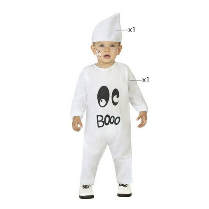 BigBuy Carnival Déguisement Fantôme Bébé Blanc (2 Pièces)